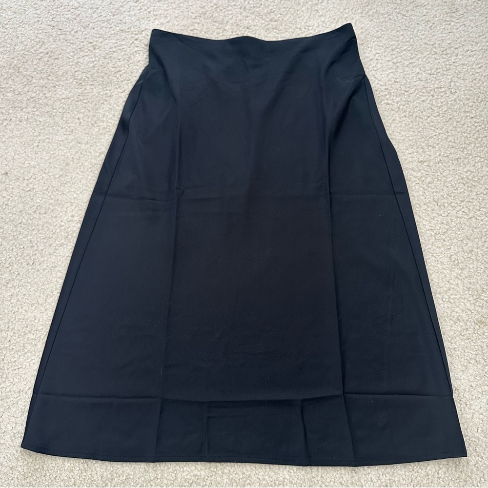 J.Crew Black Satin Skirt (midi length)